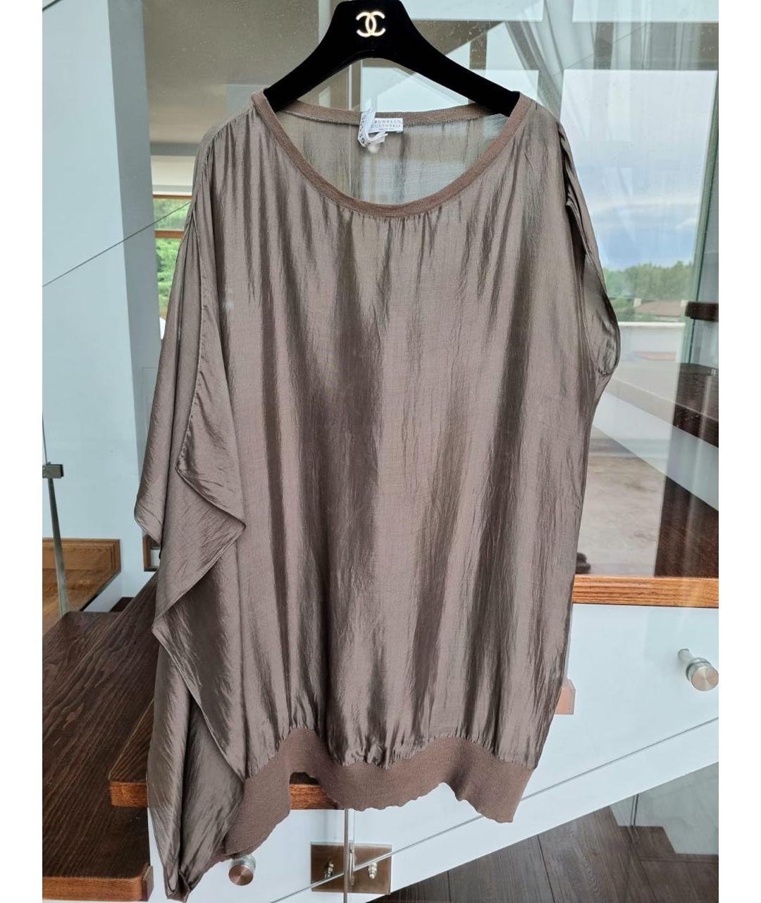 BRUNELLO CUCINELLI Коричневая блузы, фото 9