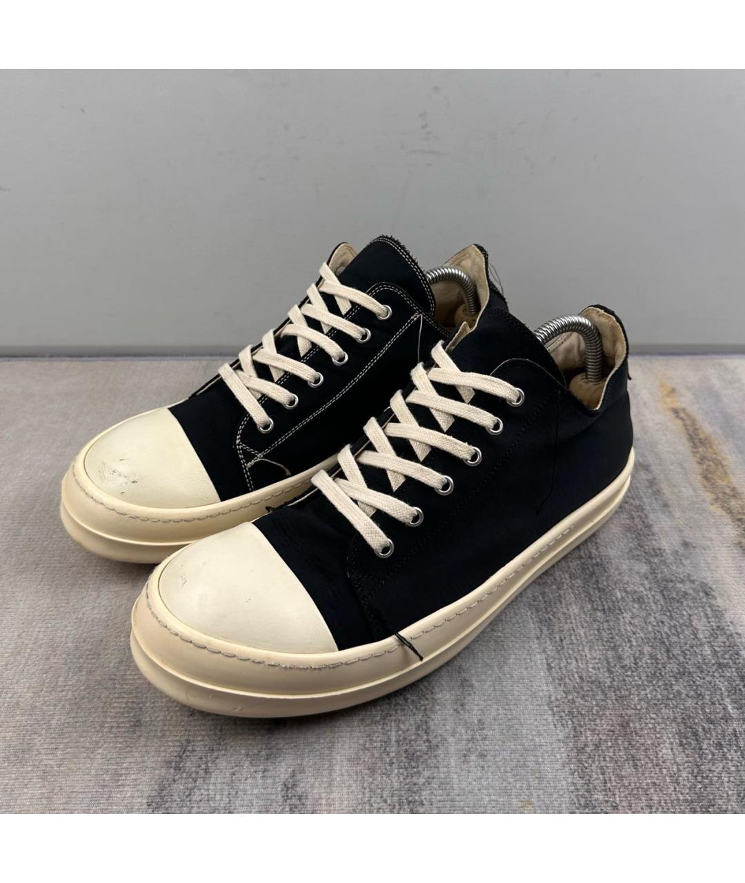 RICK OWENS DRKSHDW Черные неопреновые низкие кроссовки / кеды, фото 9