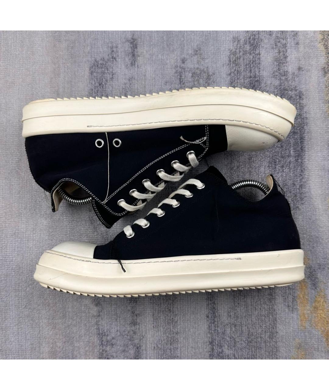 RICK OWENS DRKSHDW Черные неопреновые низкие кроссовки / кеды, фото 3