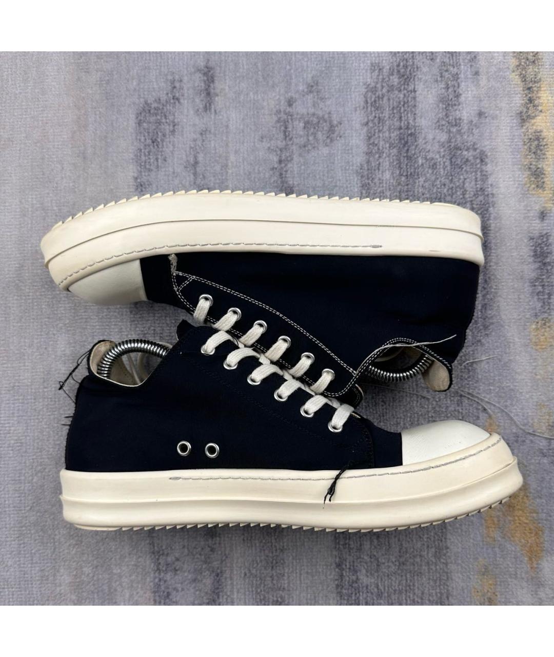 RICK OWENS DRKSHDW Черные неопреновые низкие кроссовки / кеды, фото 4