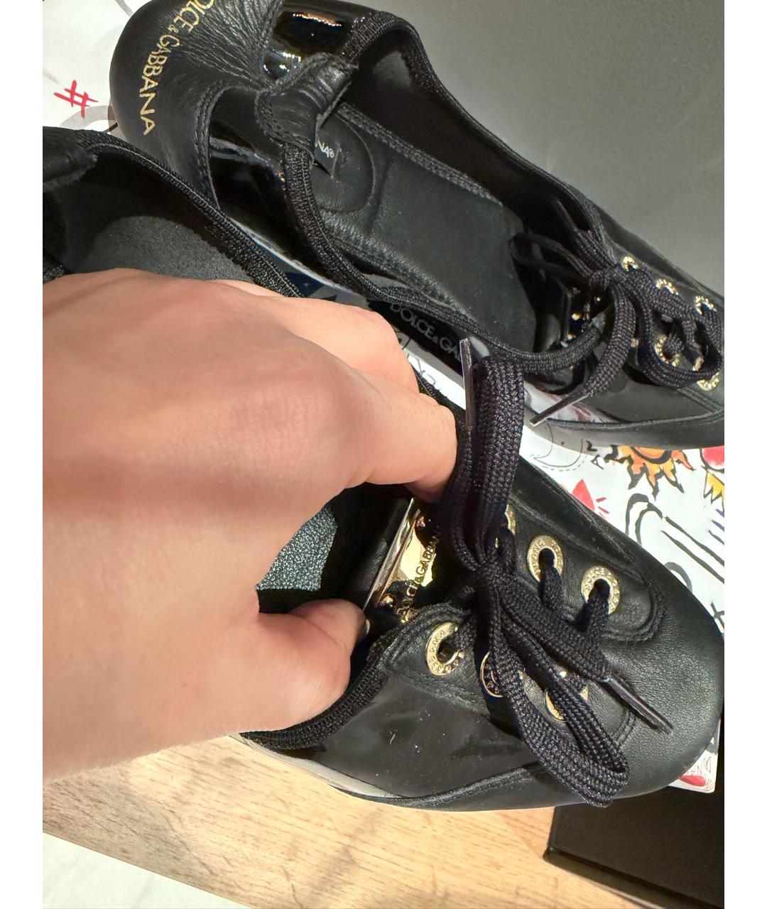 DOLCE&GABBANA Черные кожаные балетки, фото 6