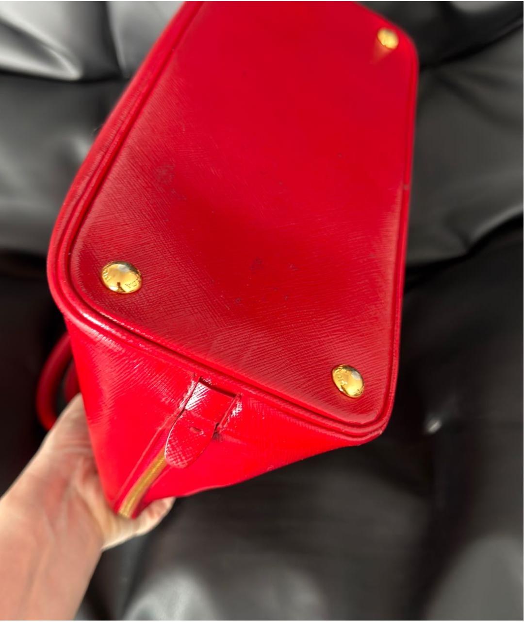 PRADA Красная кожаная сумка с короткими ручками, фото 6