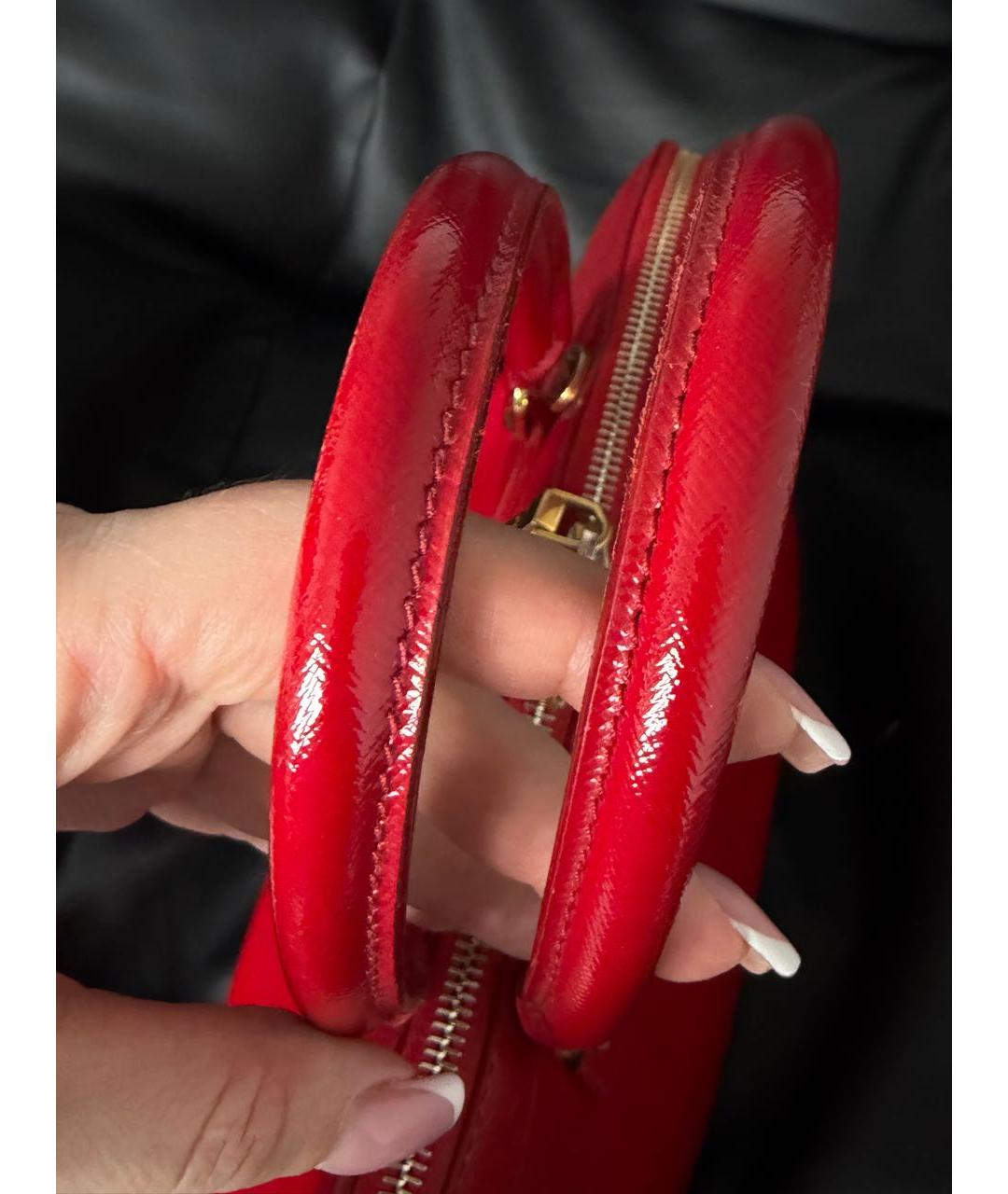 PRADA Красная кожаная сумка с короткими ручками, фото 3