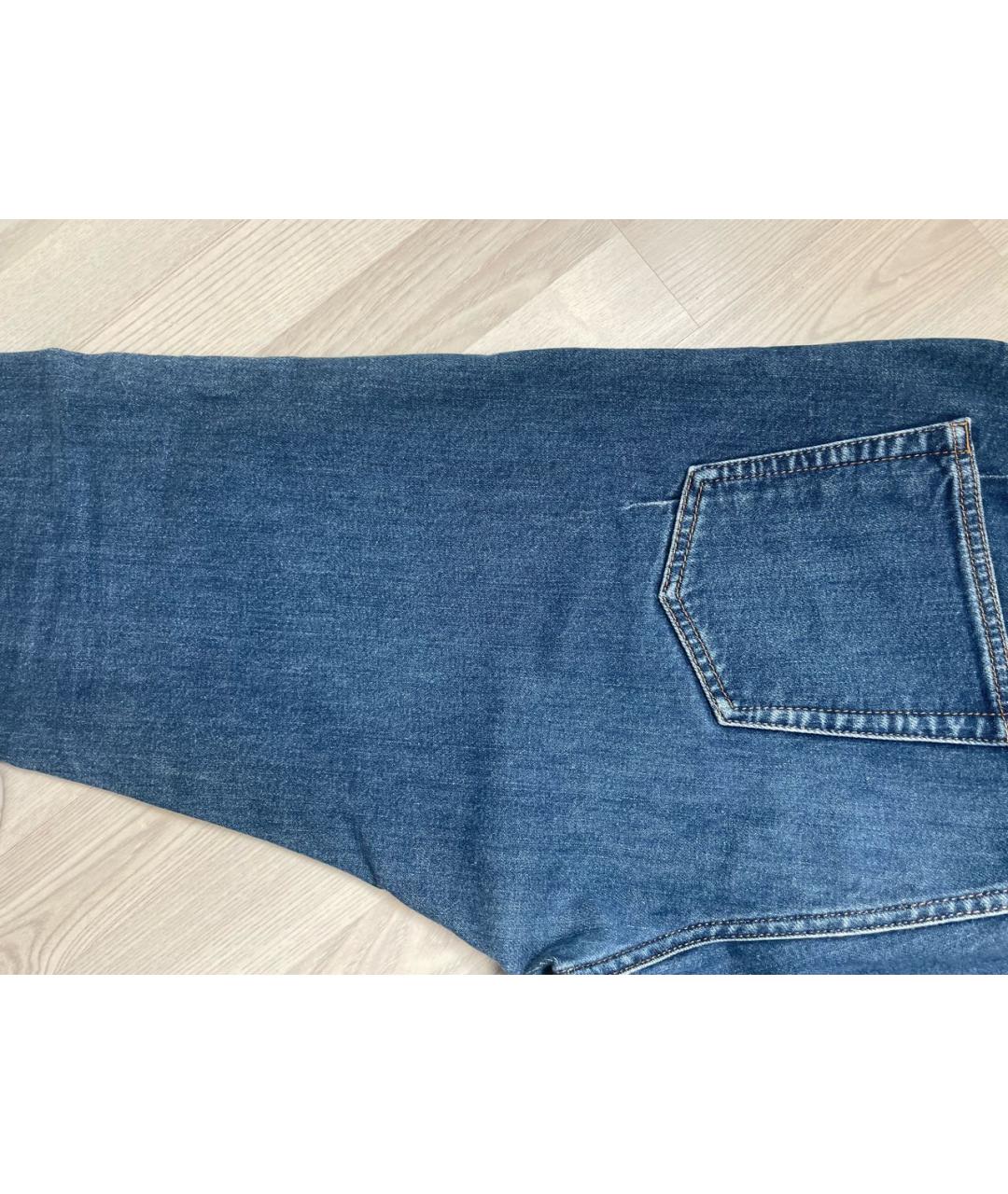 BALMAIN Синие хлопковые прямые джинсы, фото 4