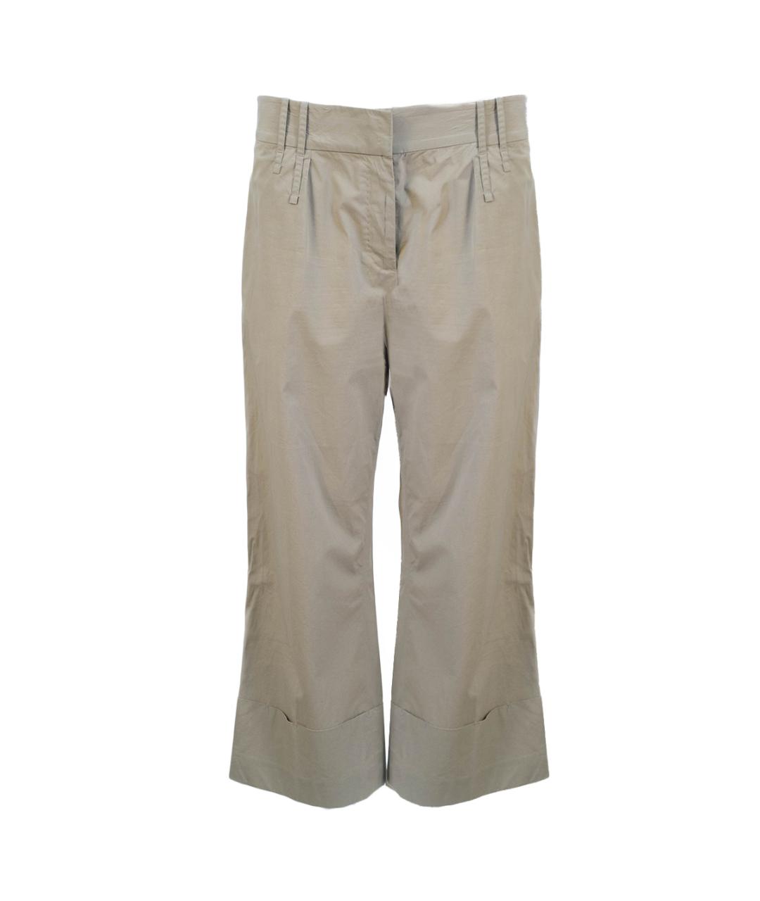 BRIONI Бежевые хлопковые прямые брюки, фото 5