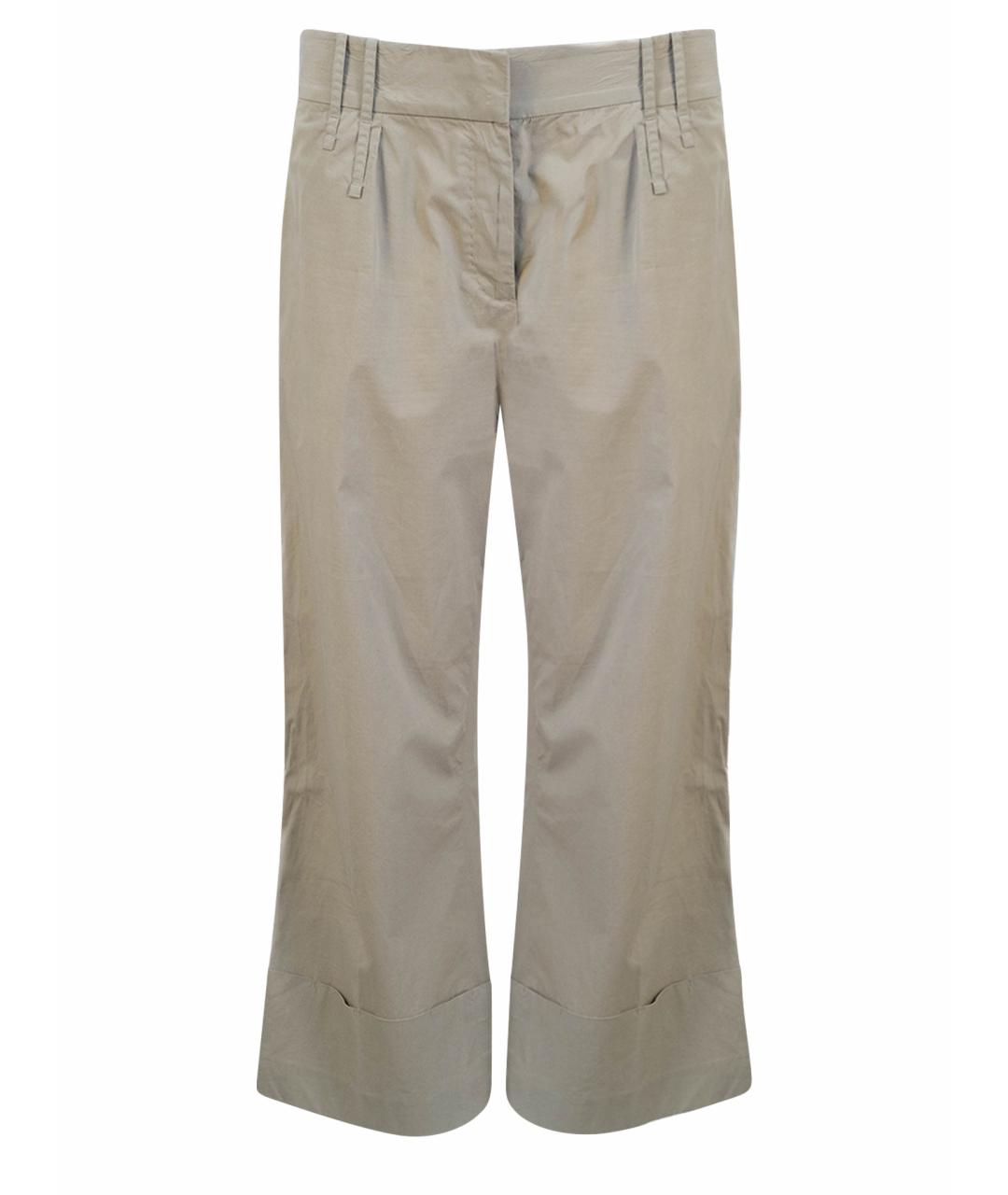 BRIONI Бежевые хлопковые прямые брюки, фото 1