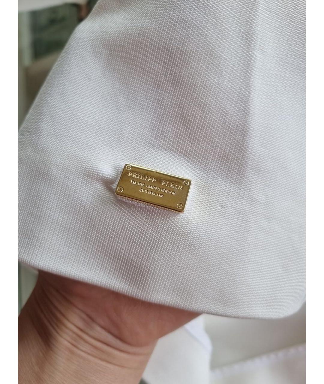 PHILIPP PLEIN Белое вискозное коктейльное платье, фото 8