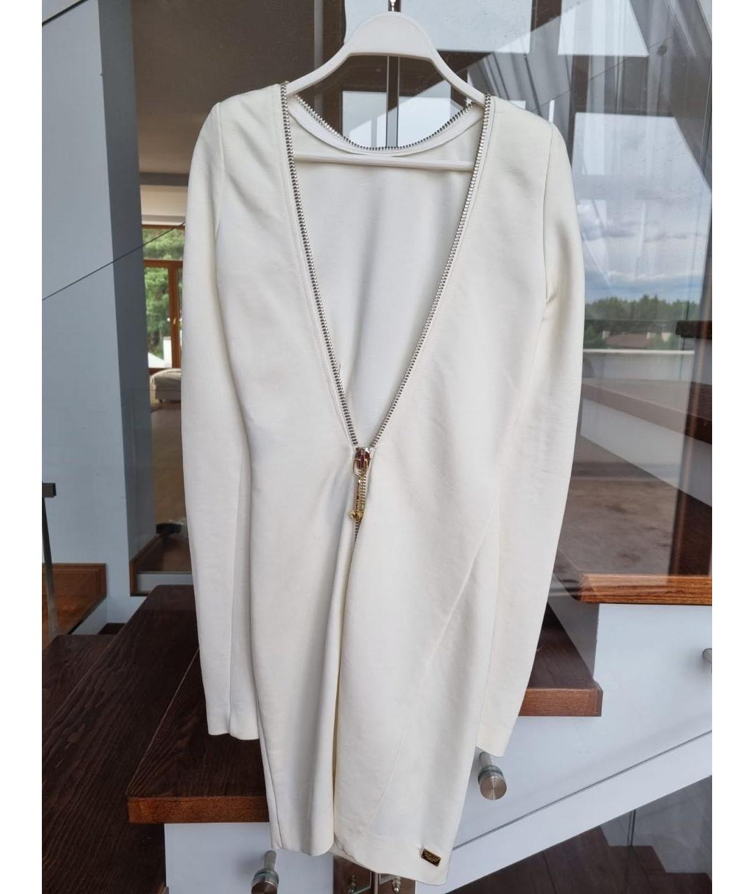 PHILIPP PLEIN Белое вискозное коктейльное платье, фото 2