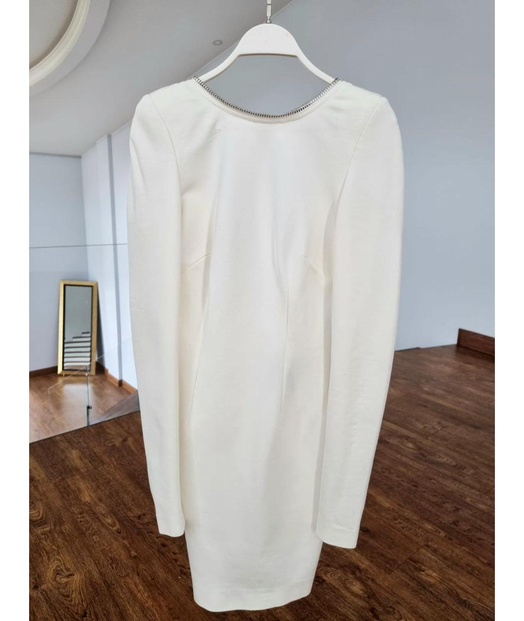 PHILIPP PLEIN Белое вискозное коктейльное платье, фото 9