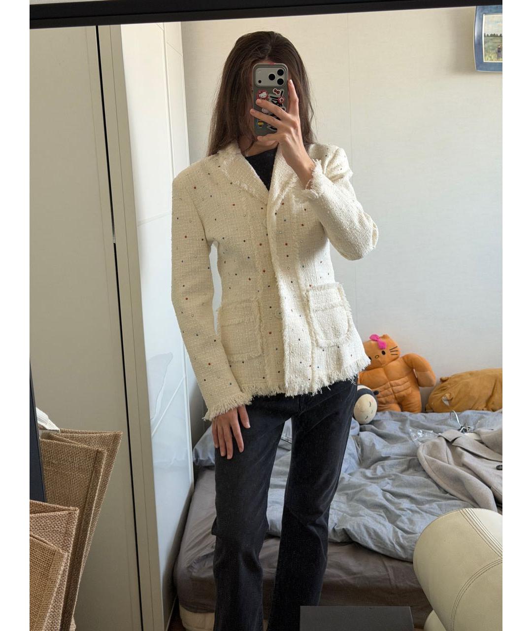 MSGM Бежевый хлопковый жакет/пиджак, фото 7