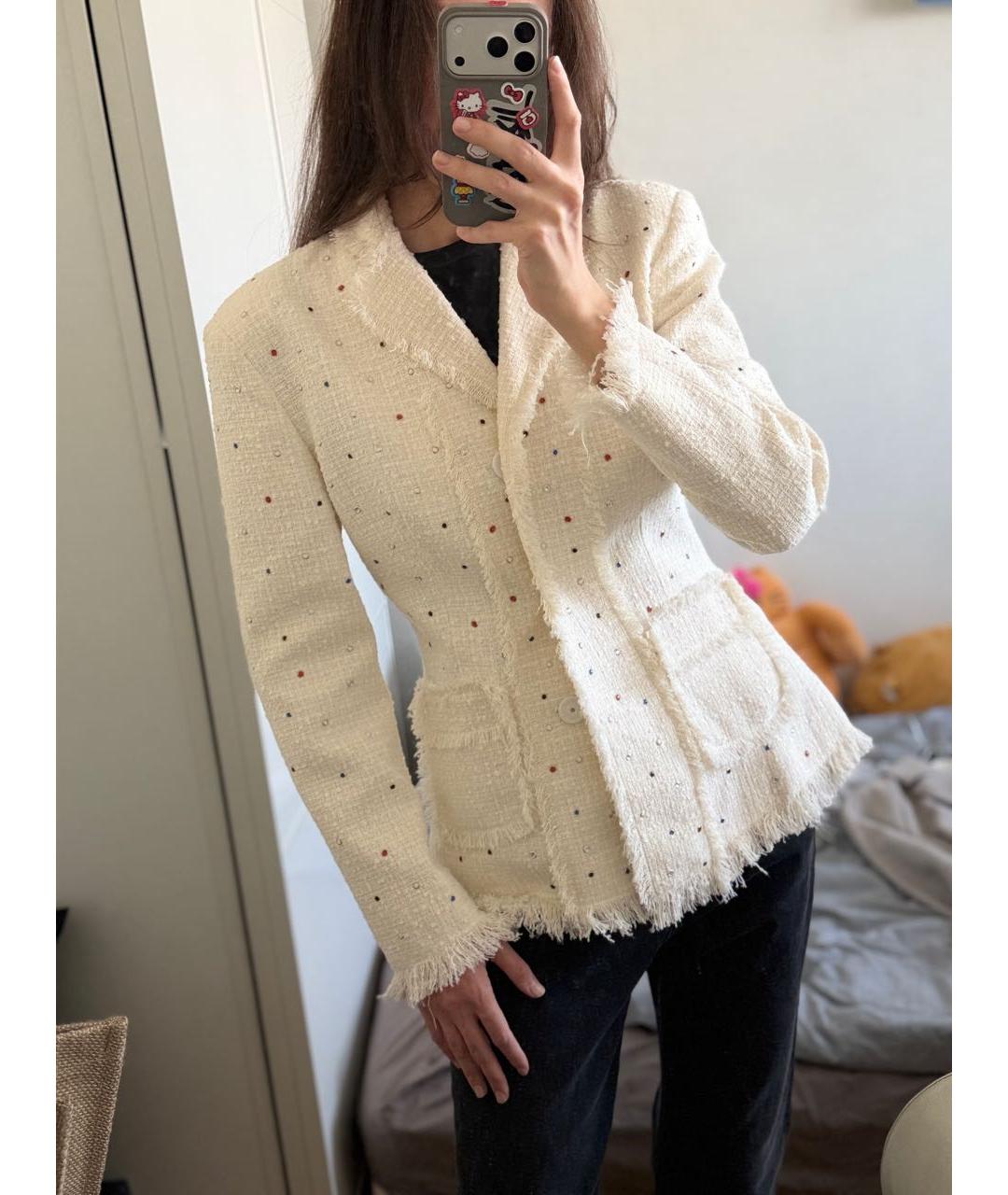 MSGM Бежевый хлопковый жакет/пиджак, фото 6