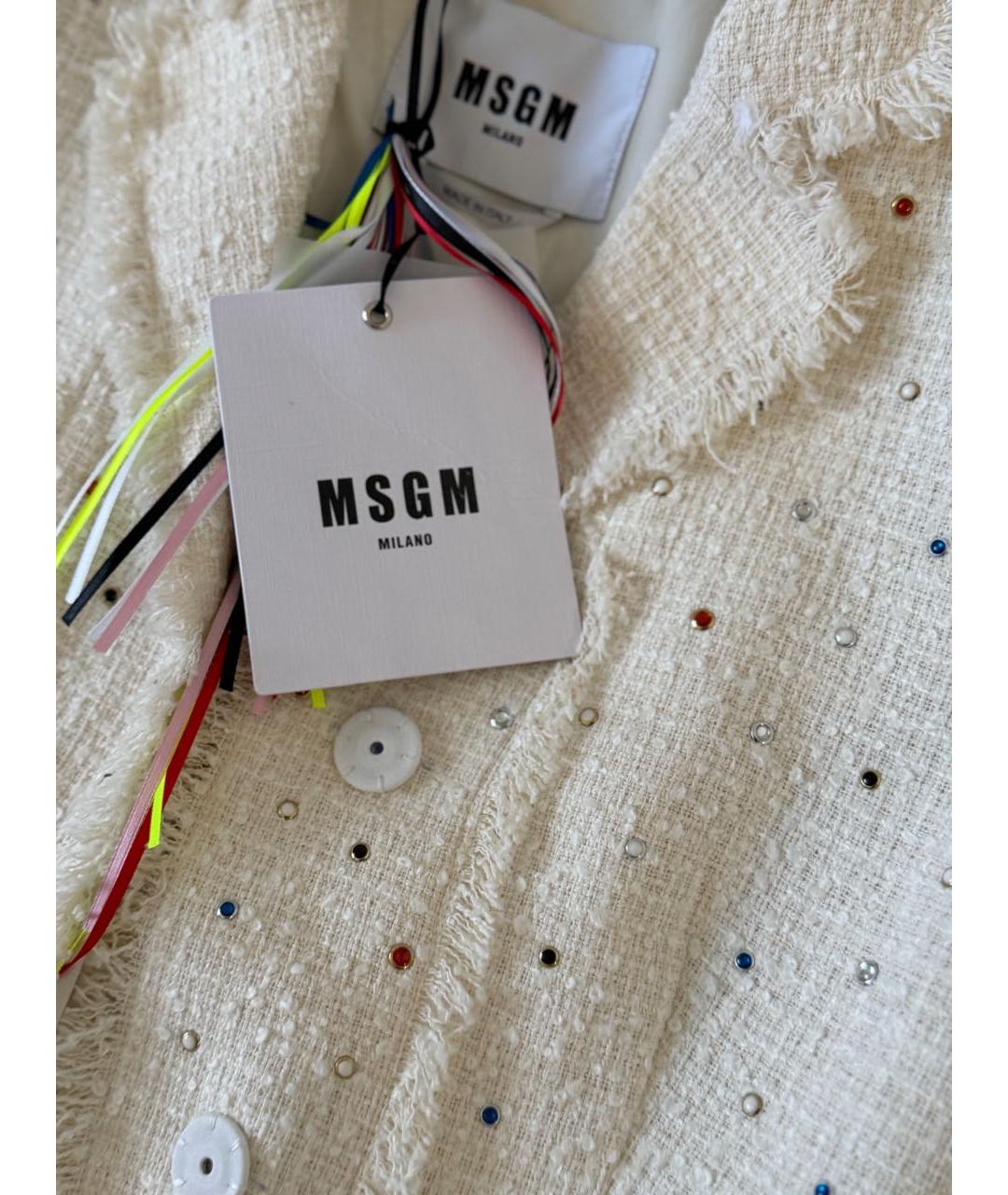 MSGM Бежевый хлопковый жакет/пиджак, фото 4