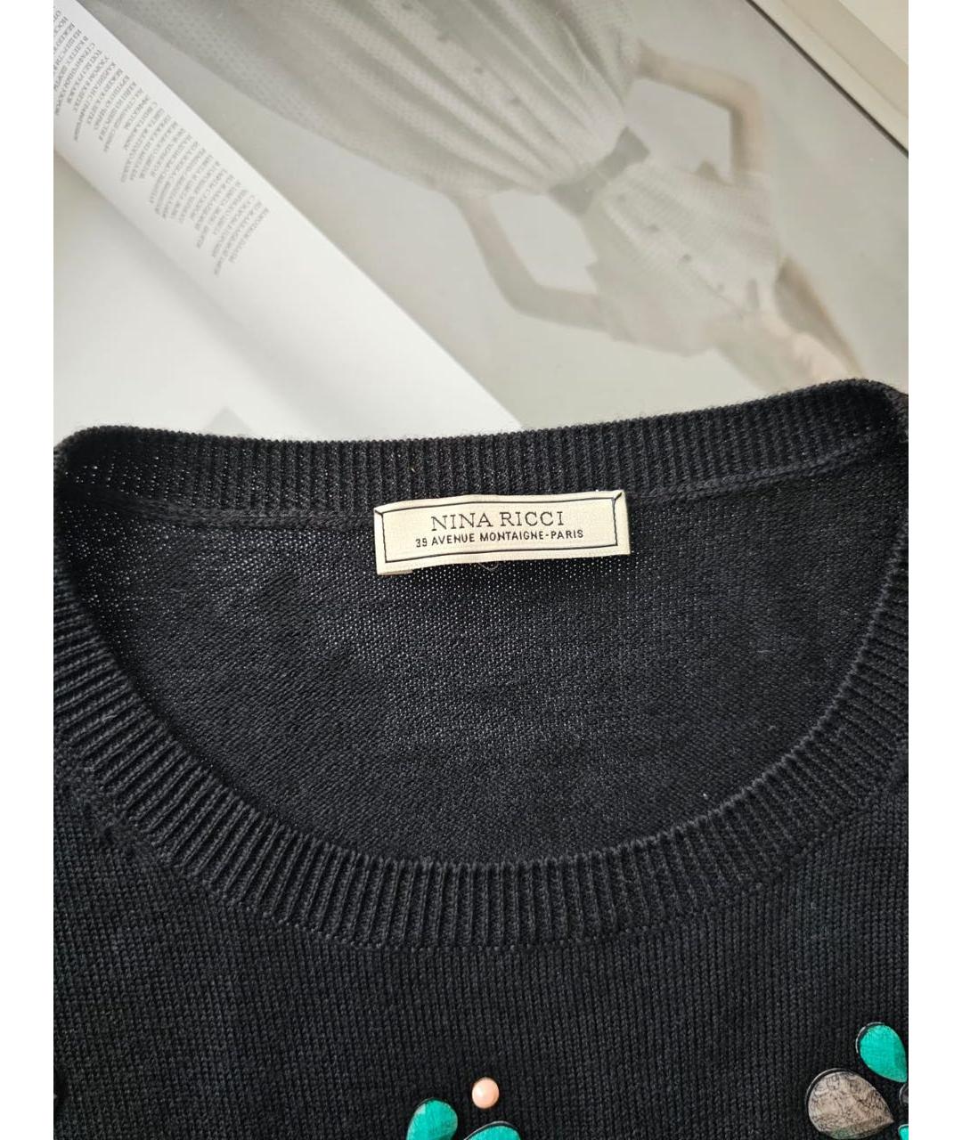 NINA RICCI Черный шерстяной джемпер / свитер, фото 3