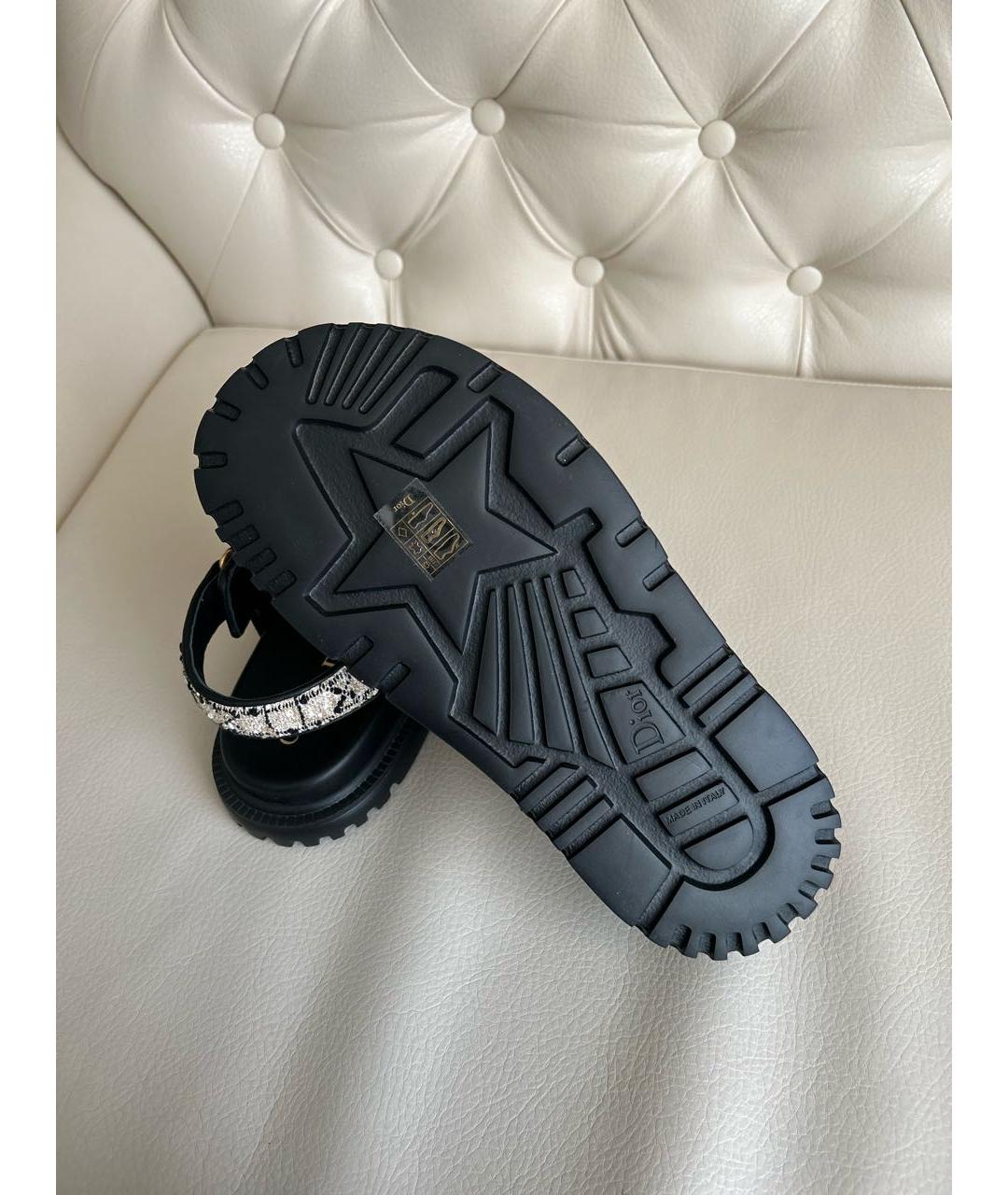 CHRISTIAN DIOR Бежевые текстильные сандалии, фото 5