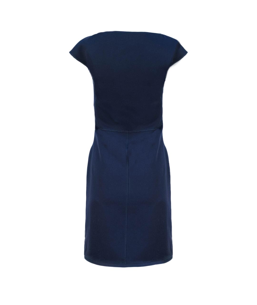 BOTTEGA VENETA Темно-синее шерстяное повседневное платье, фото 2