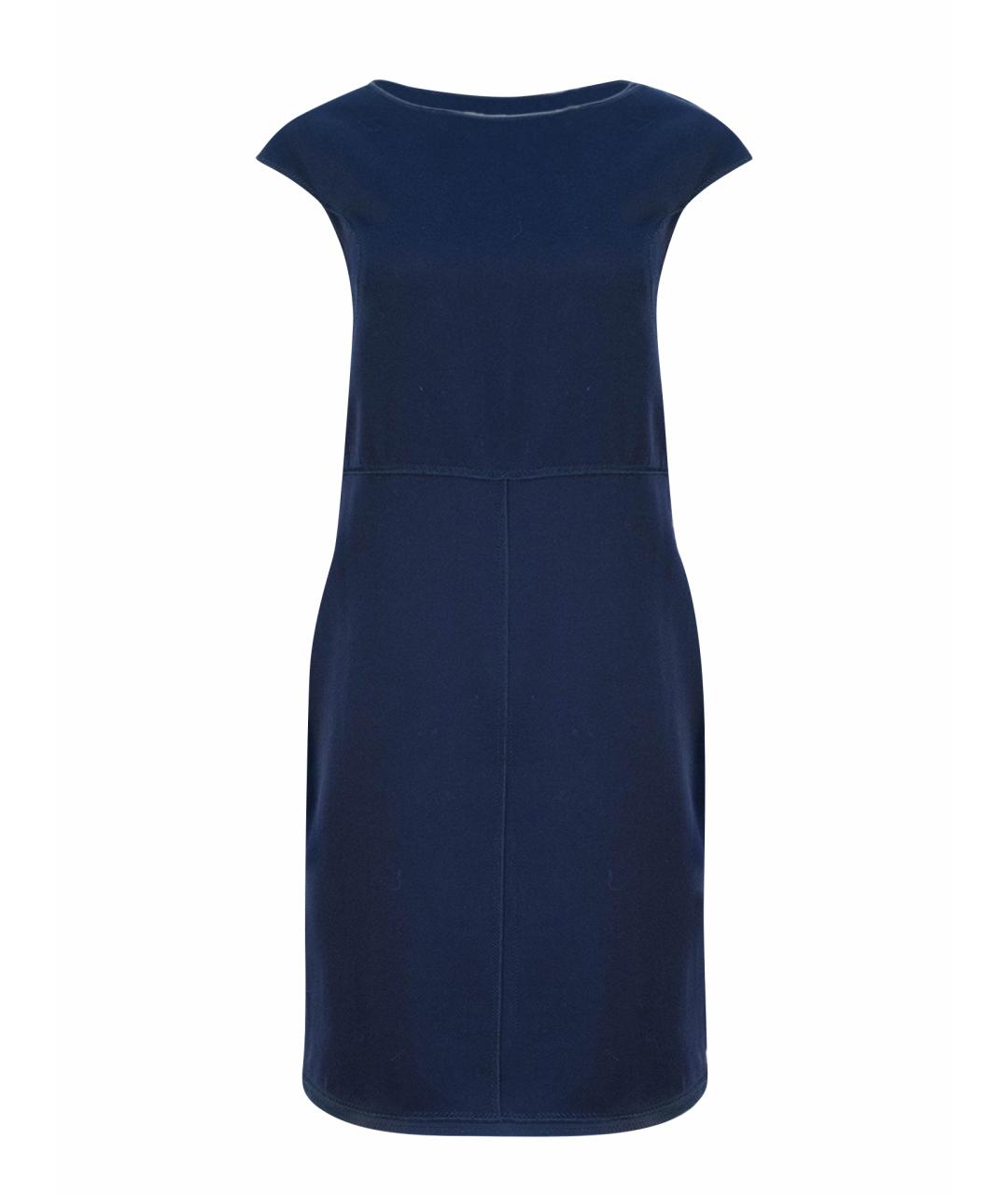 BOTTEGA VENETA Темно-синее шерстяное повседневное платье, фото 1