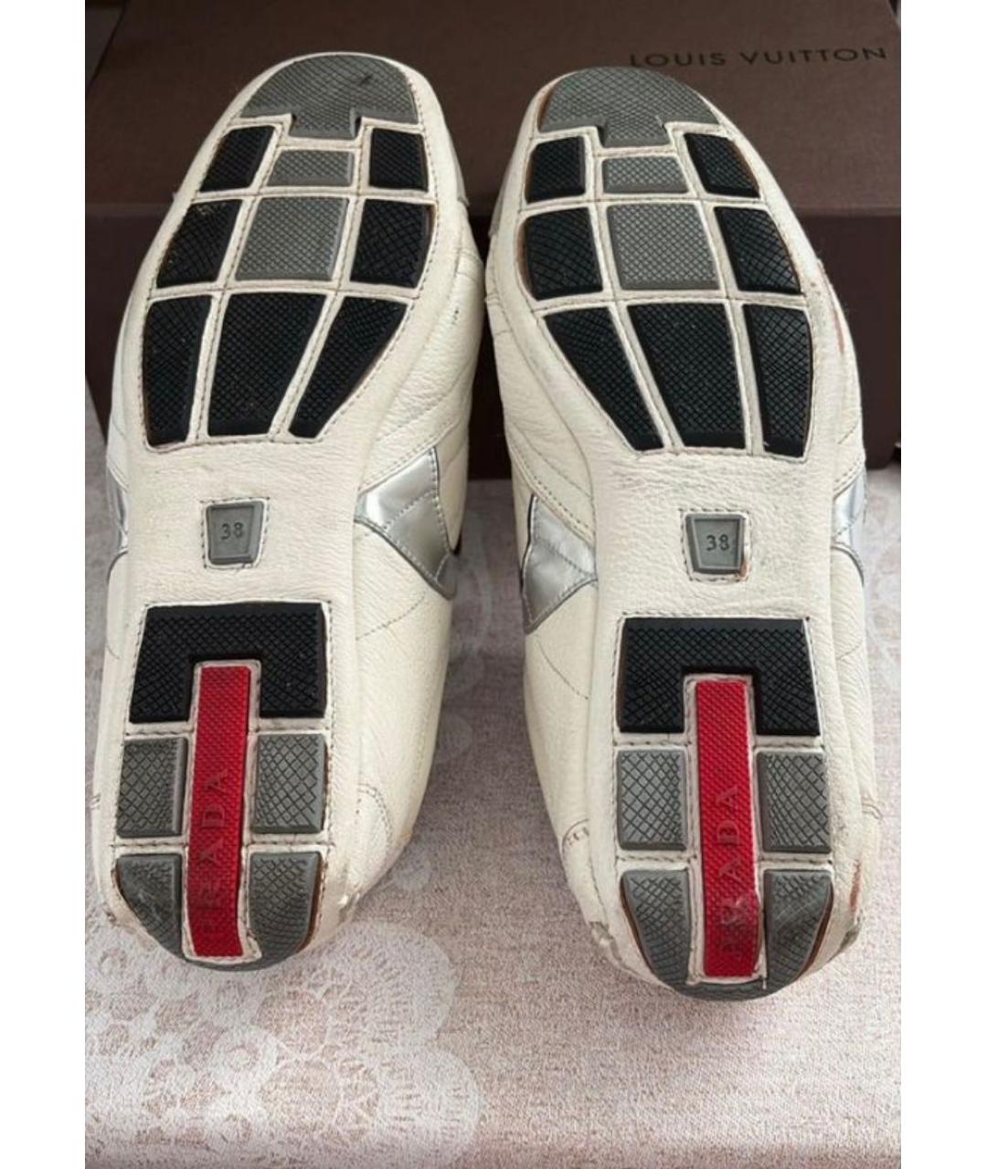 PRADA Белые кожаные кроссовки, фото 6