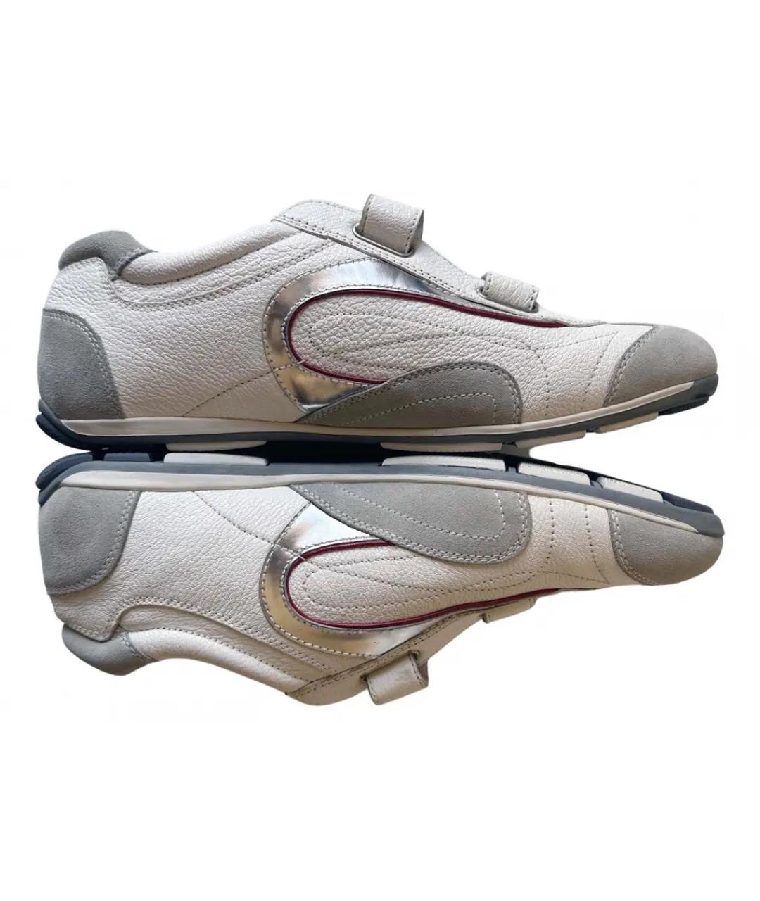 PRADA Белые кожаные кроссовки, фото 8