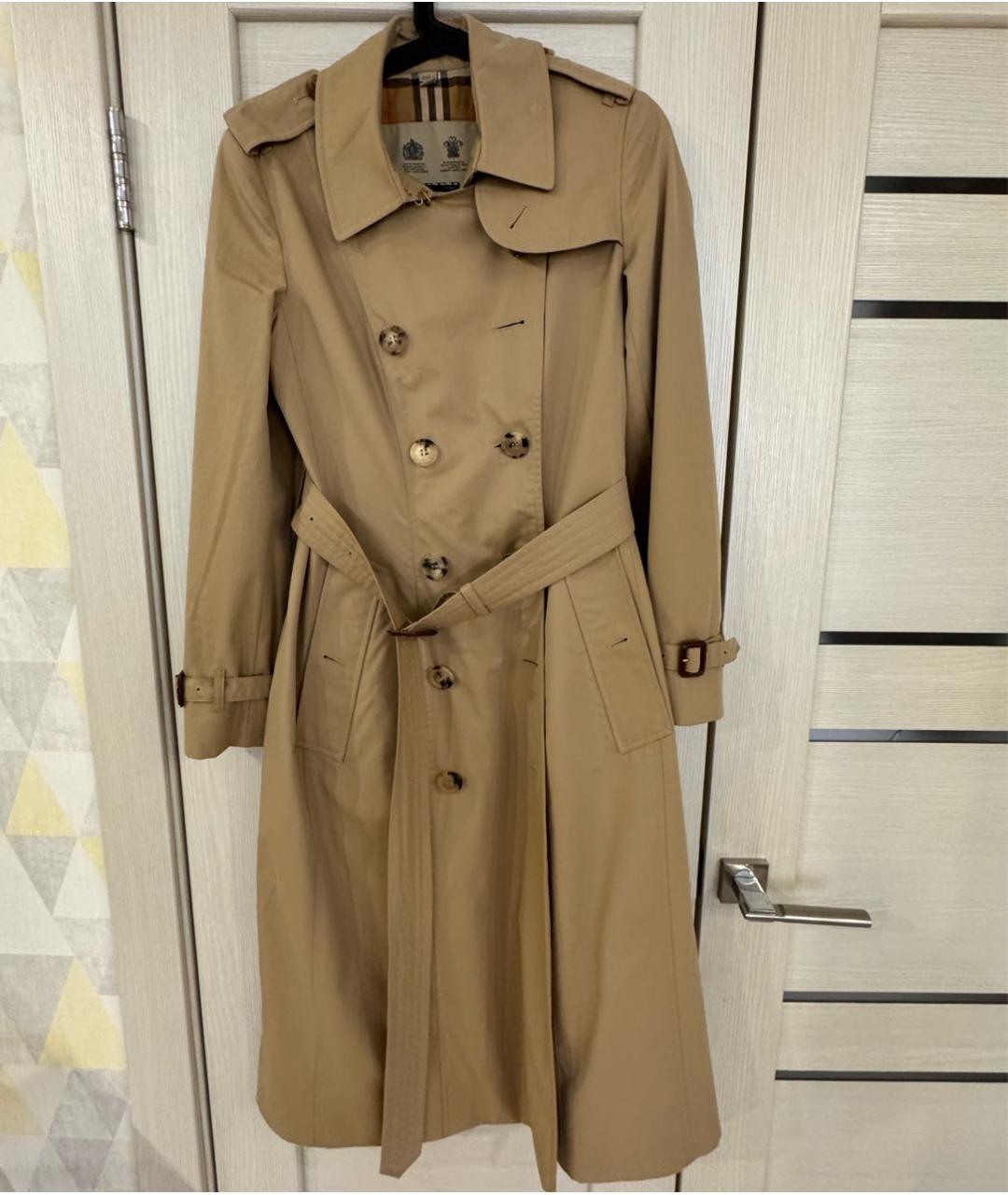 BURBERRY Бежевый хлопковый тренч/плащ, фото 9