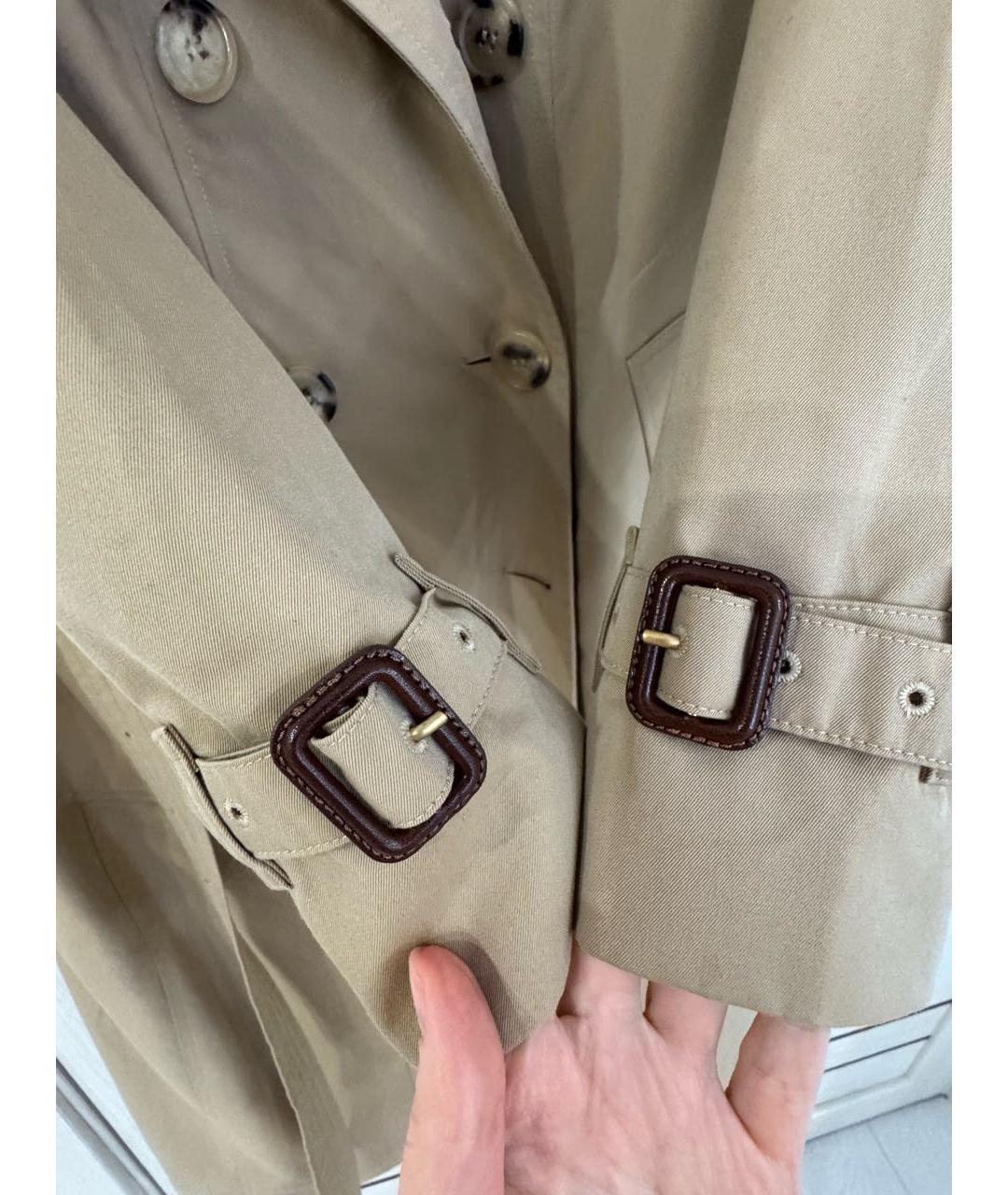 BURBERRY Бежевый хлопковый тренч/плащ, фото 6