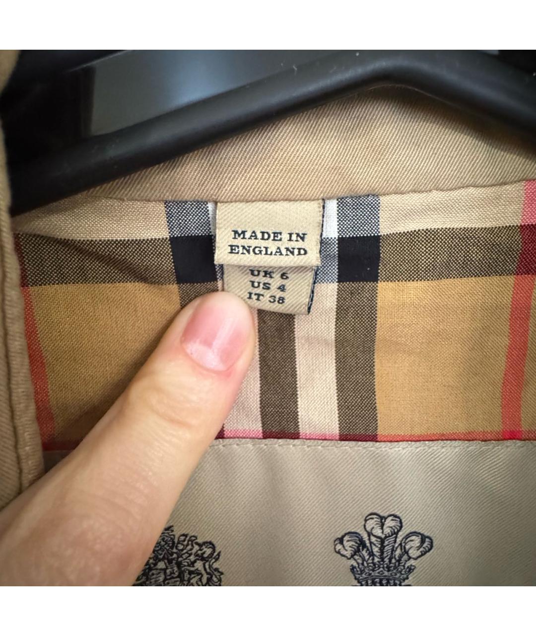 BURBERRY Бежевый хлопковый тренч/плащ, фото 3