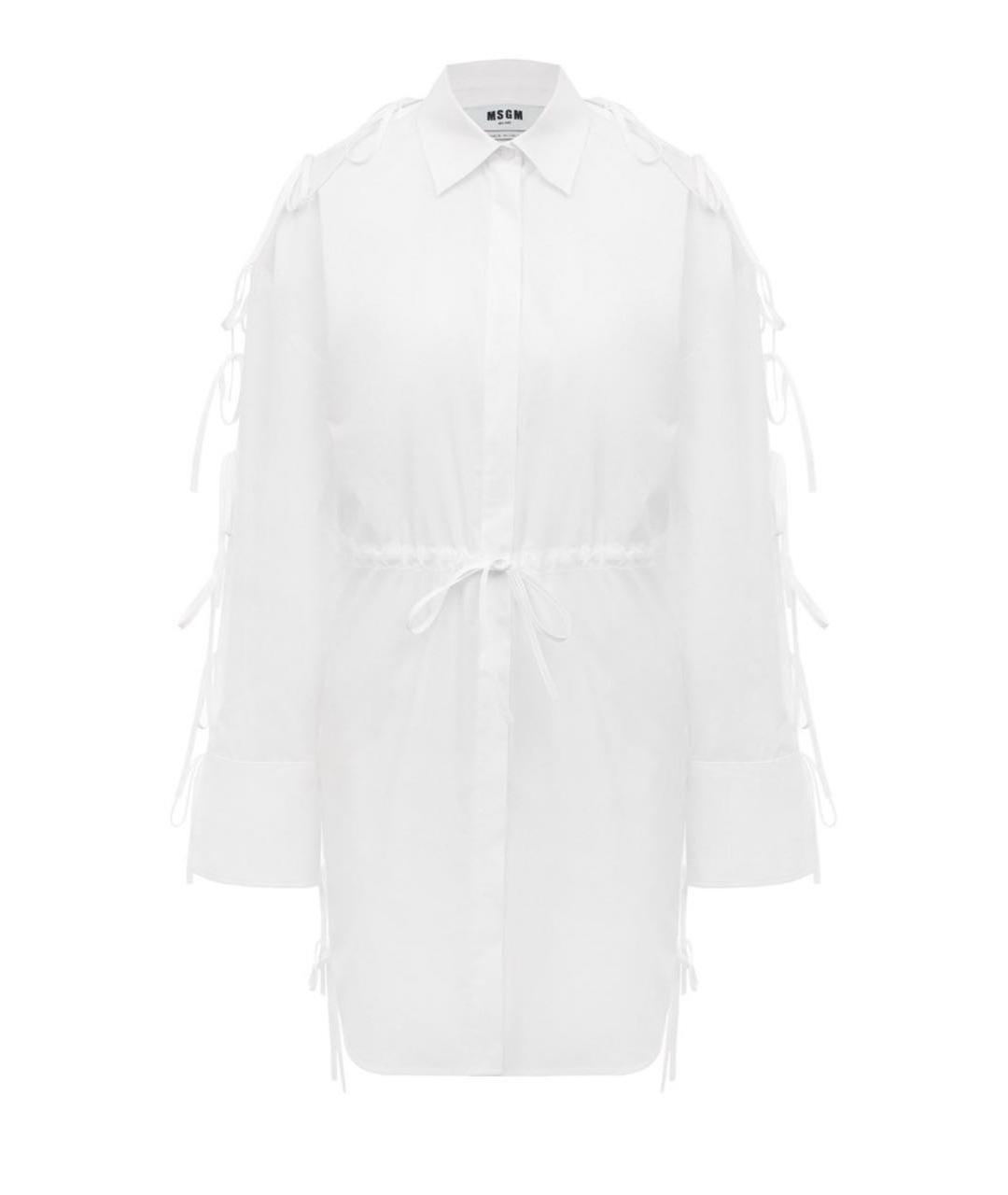 MSGM Белое хлопковое повседневное платье, фото 1