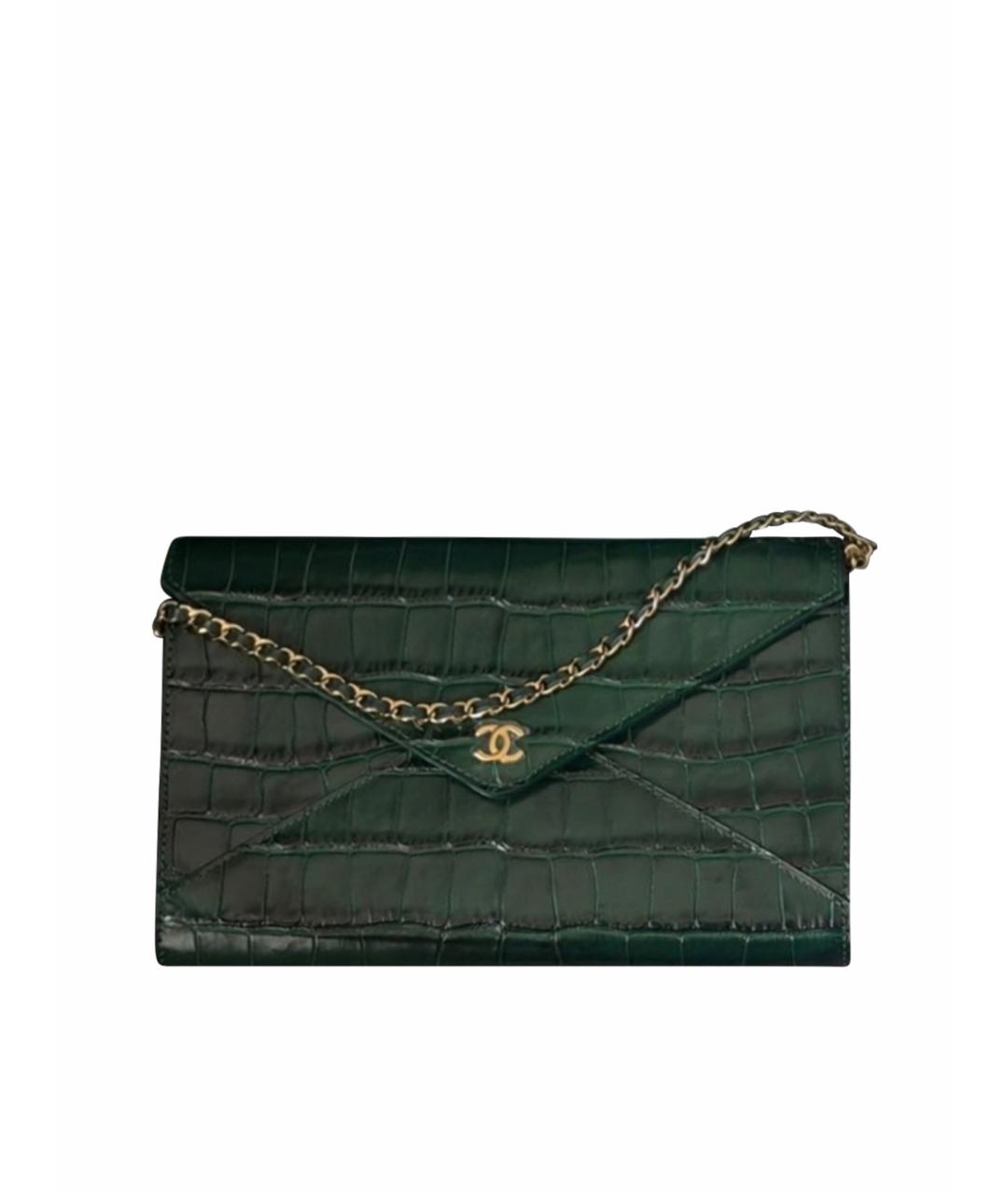 CHANEL Зеленая кожаная сумка через плечо, фото 1