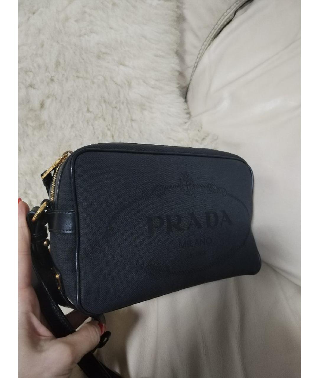 PRADA Черная кожаная сумка через плечо, фото 8