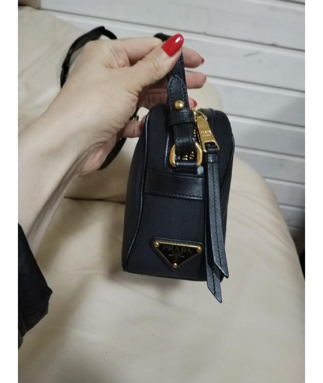PRADA Черная кожаная сумка через плечо, фото 5