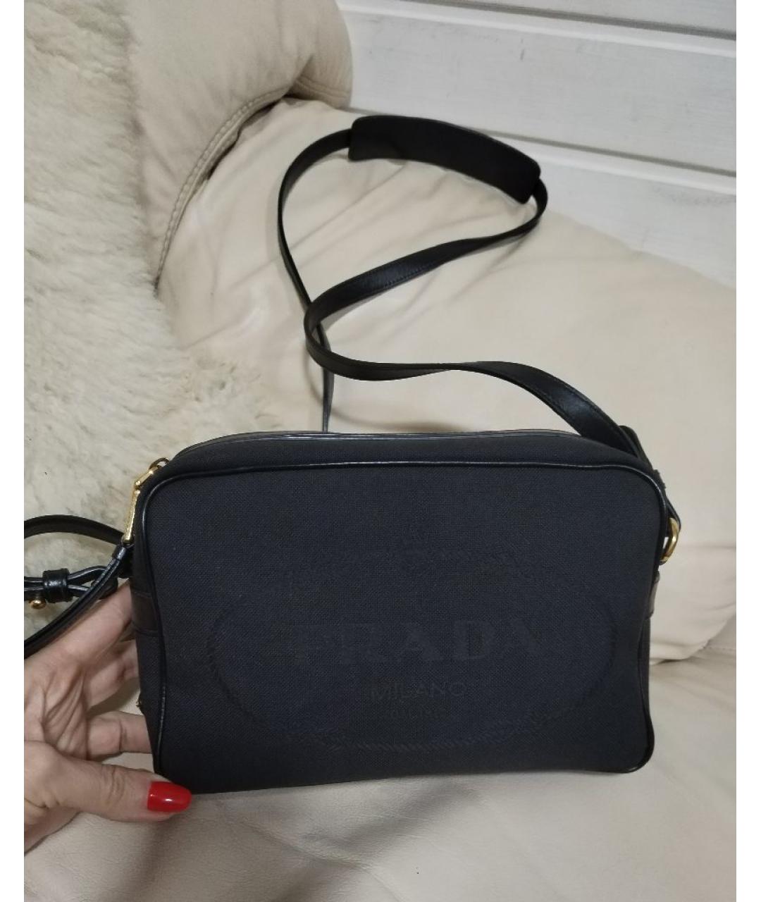 PRADA Черная кожаная сумка через плечо, фото 10