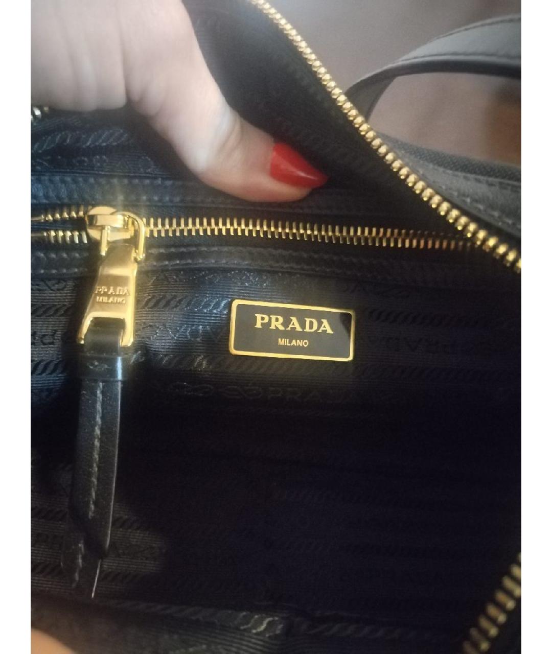 PRADA Черная кожаная сумка через плечо, фото 9
