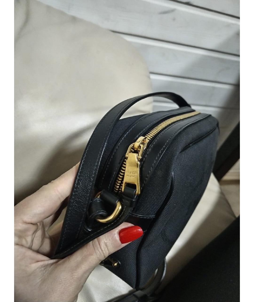 PRADA Черная кожаная сумка через плечо, фото 3