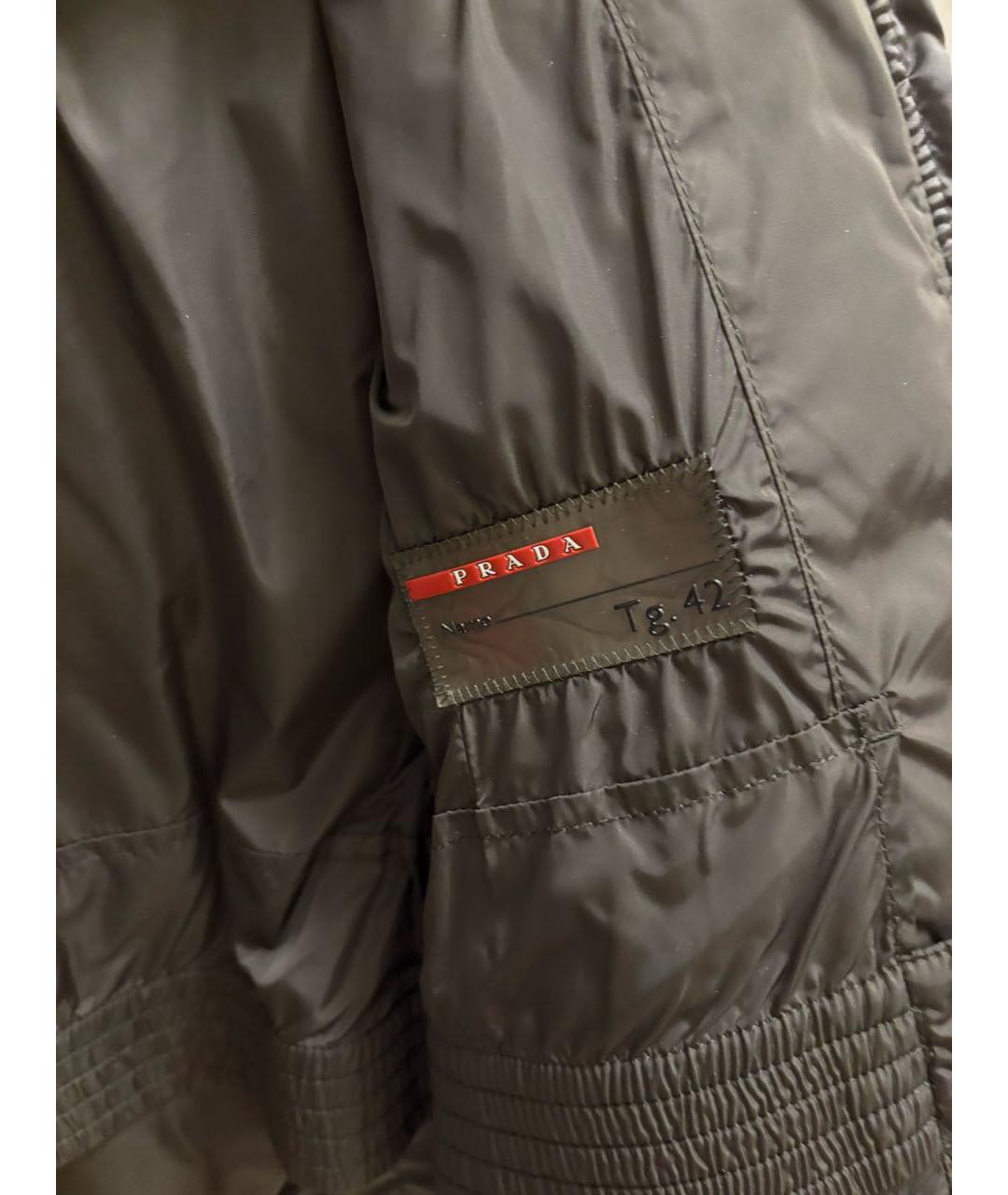 PRADA Зеленый полиамидовый пуховик, фото 4