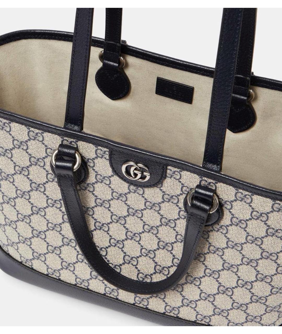 GUCCI Синяя кожаная сумка тоут, фото 4