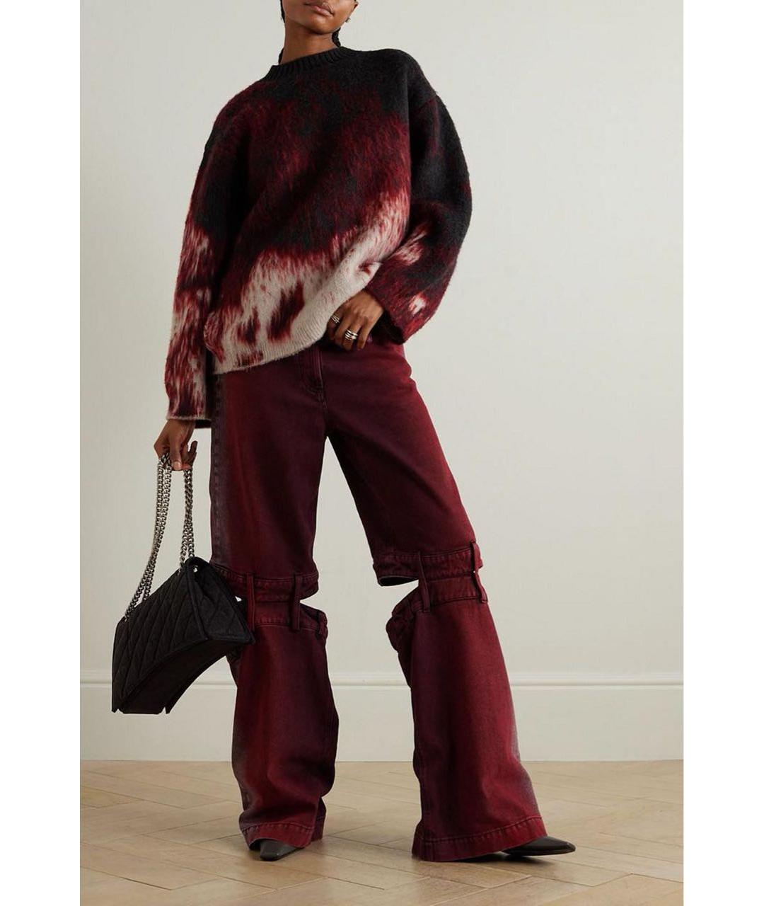 THE ATTICO Бордовый шерстяной джемпер / свитер, фото 4