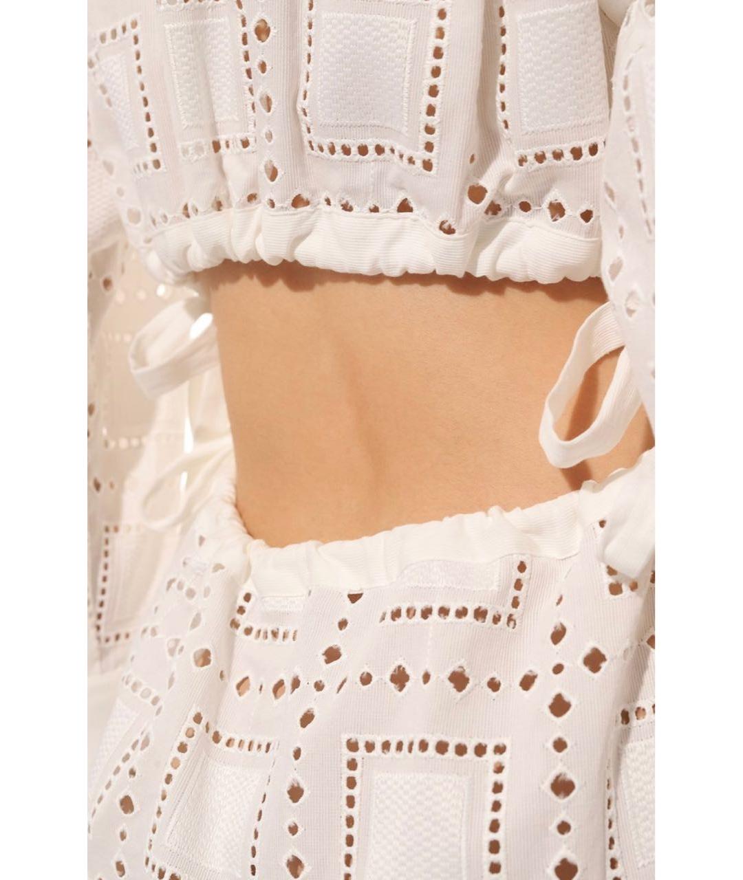 MSGM Белое хлопковое повседневное платье, фото 4