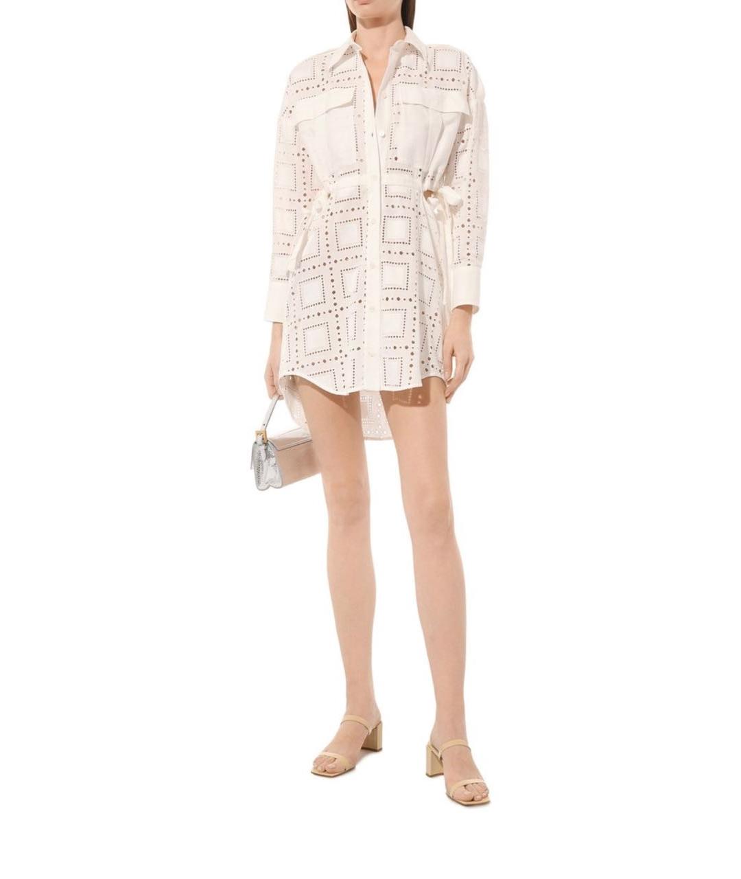 MSGM Белое хлопковое повседневное платье, фото 5