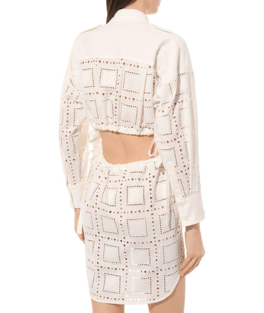 MSGM Белое хлопковое повседневное платье, фото 3