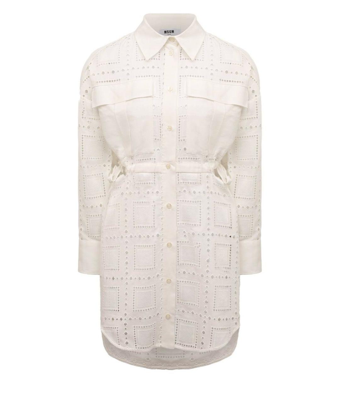 MSGM Белое хлопковое повседневное платье, фото 1