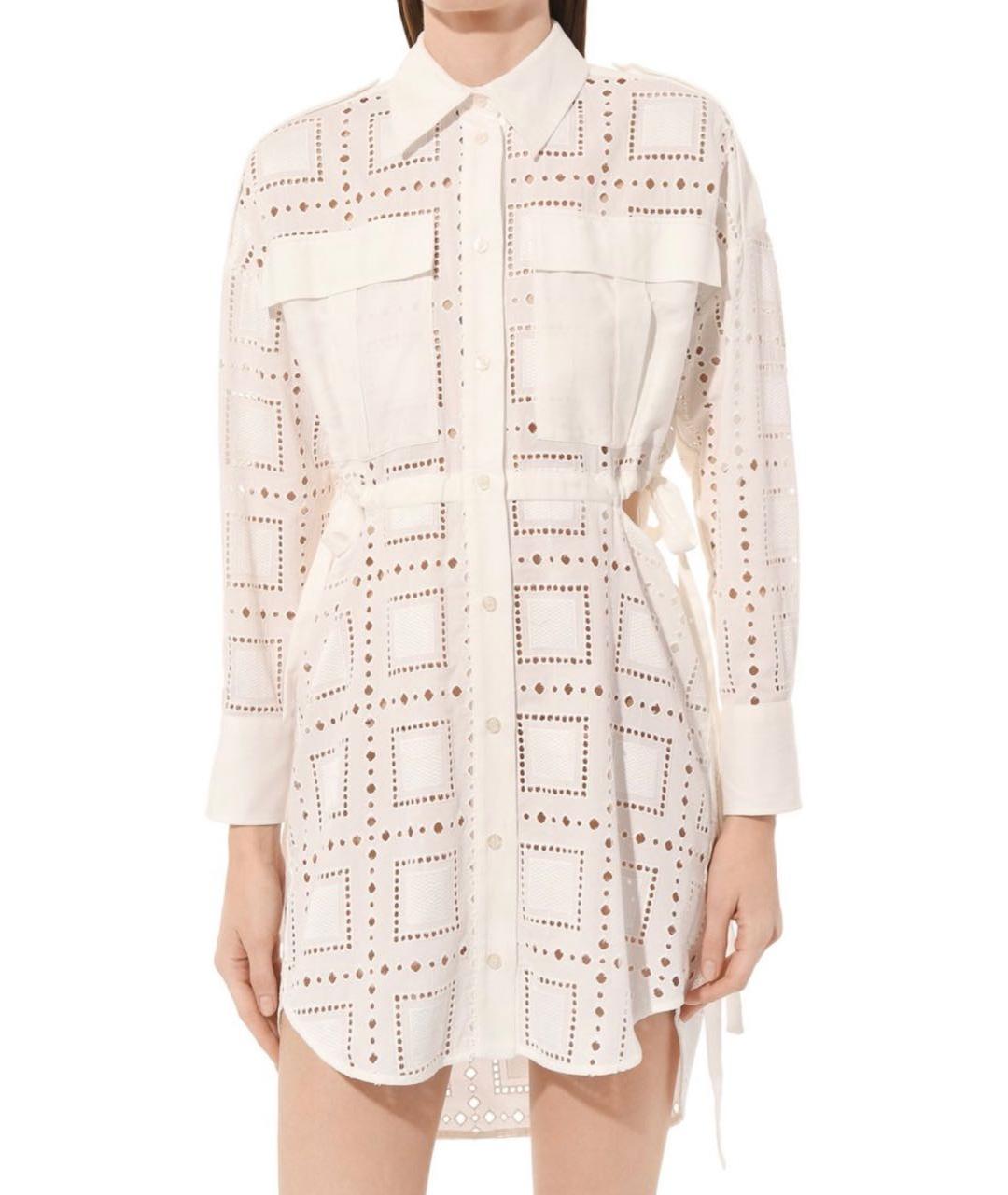 MSGM Белое хлопковое повседневное платье, фото 2