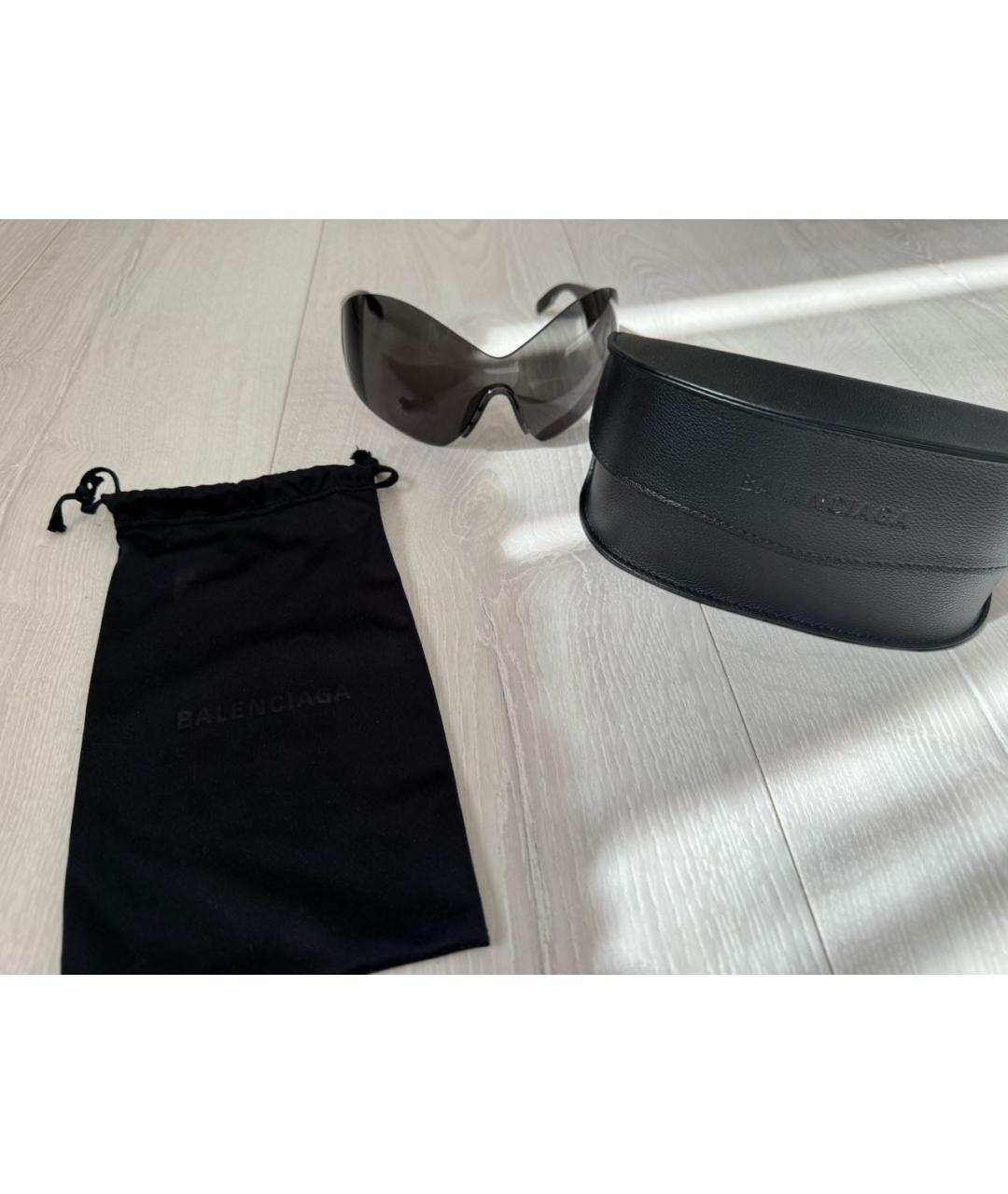 BALENCIAGA Черные пластиковые солнцезащитные очки, фото 4