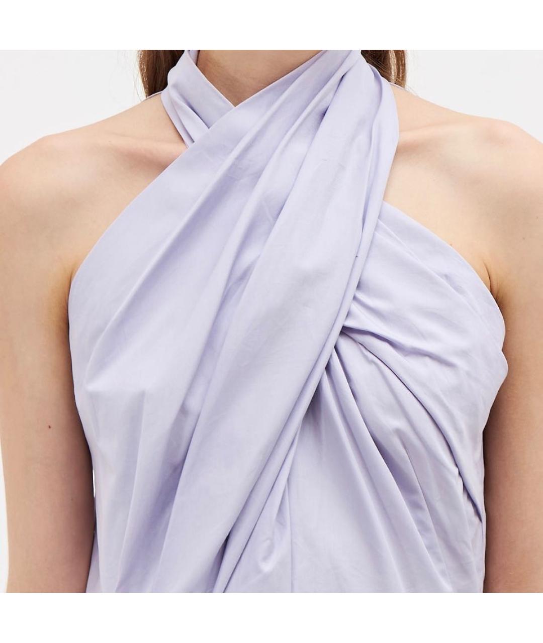 ALEXANDER MCQUEEN Фиолетовое хлопковое коктейльное платье, фото 4