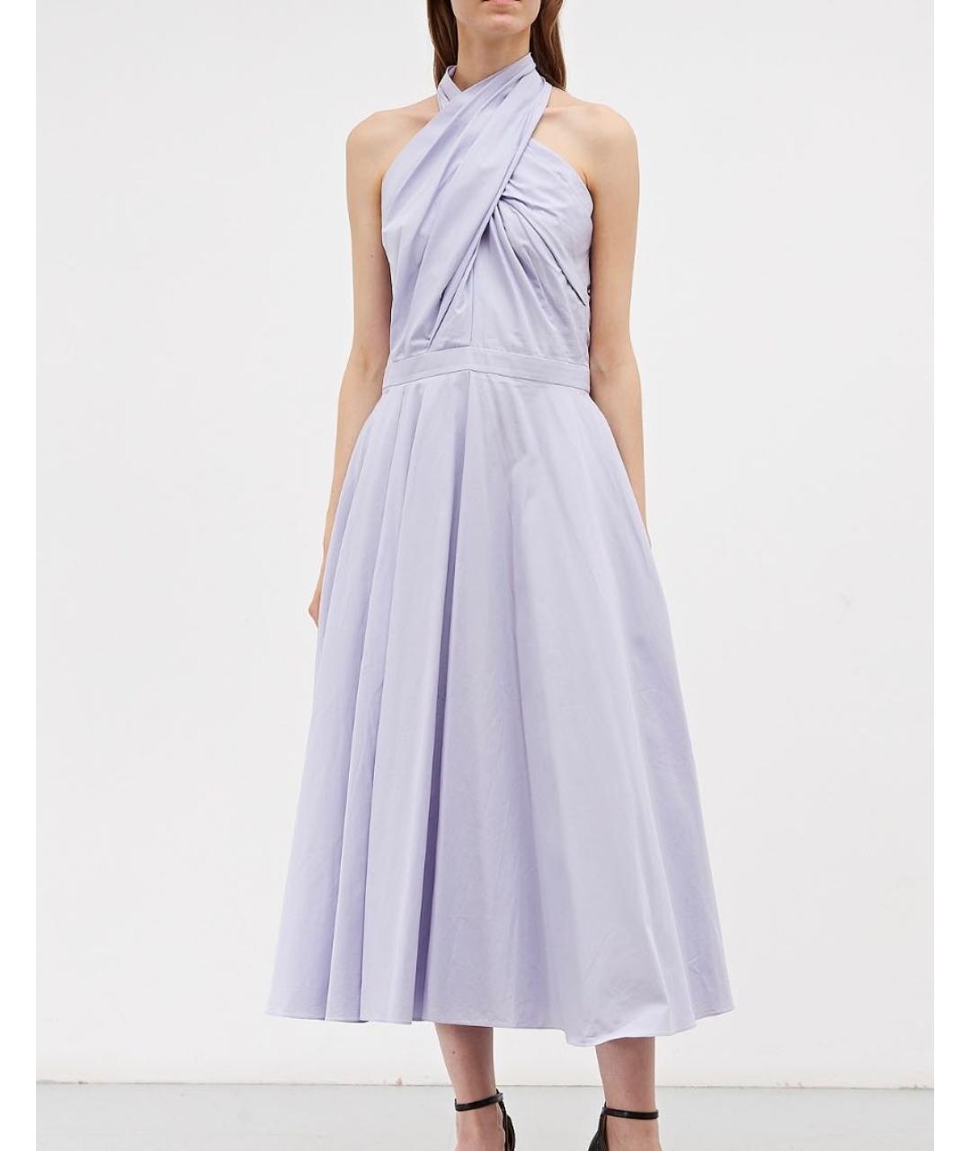 ALEXANDER MCQUEEN Фиолетовое хлопковое коктейльное платье, фото 5
