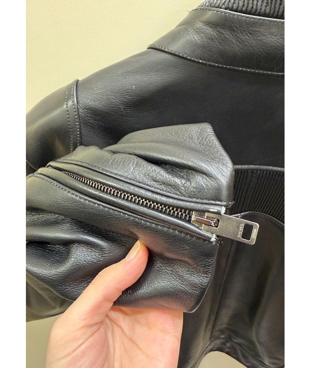 DIESEL Черная кожаная куртка, фото 4