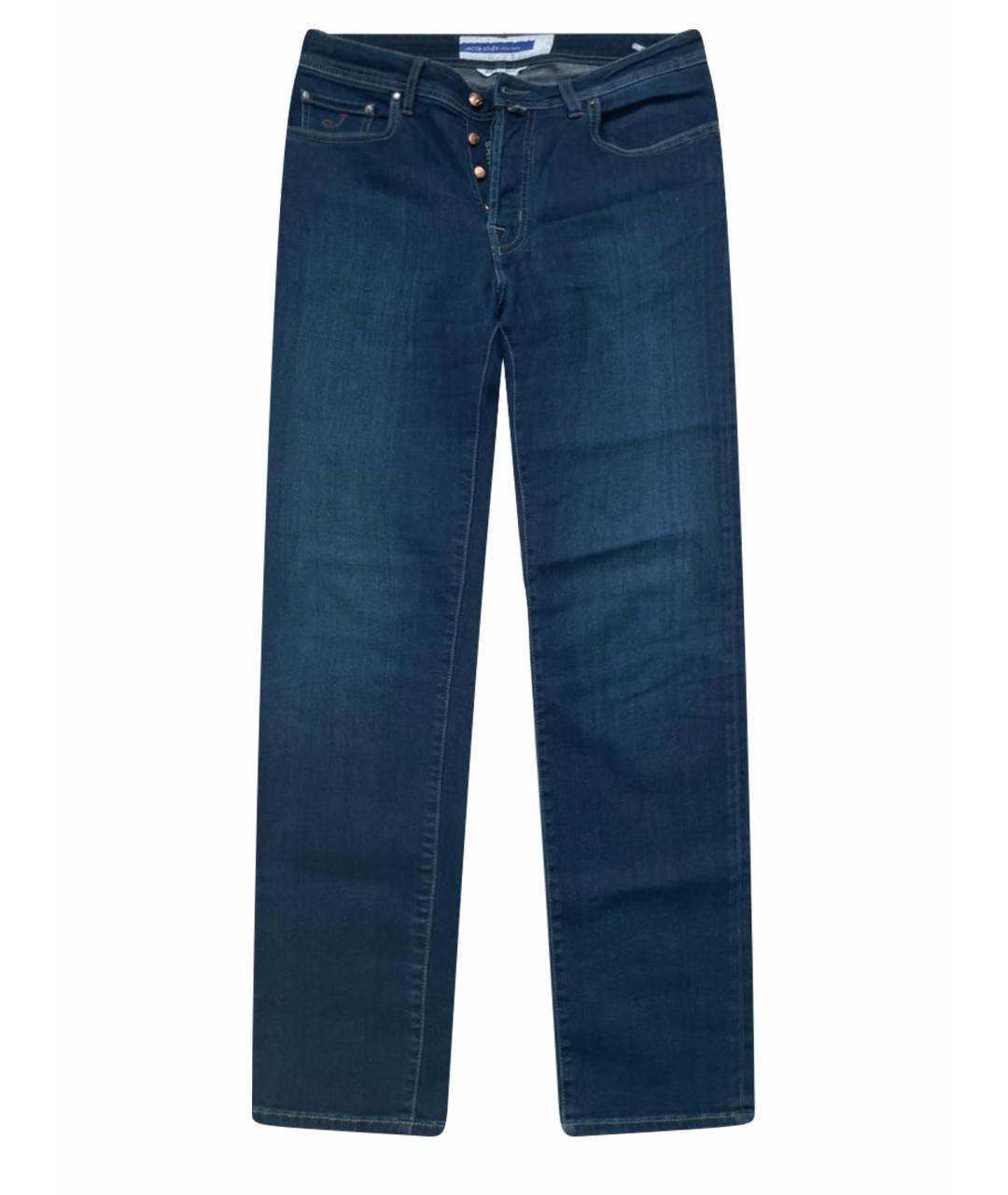 JACOB COHEN Темно-синие хлопковые прямые джинсы, фото 1
