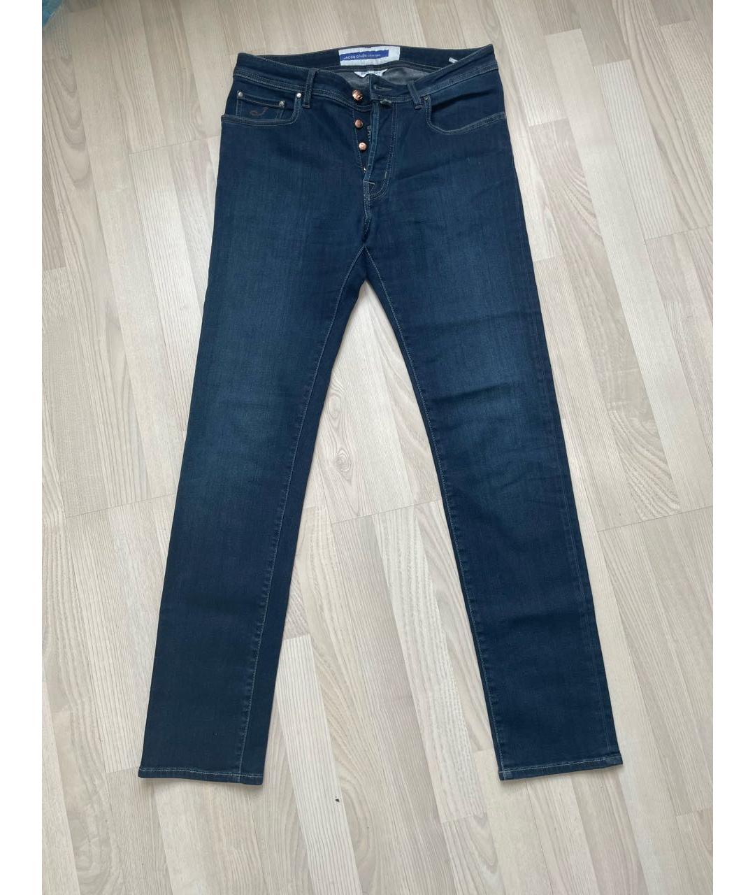 JACOB COHEN Темно-синие хлопковые прямые джинсы, фото 8