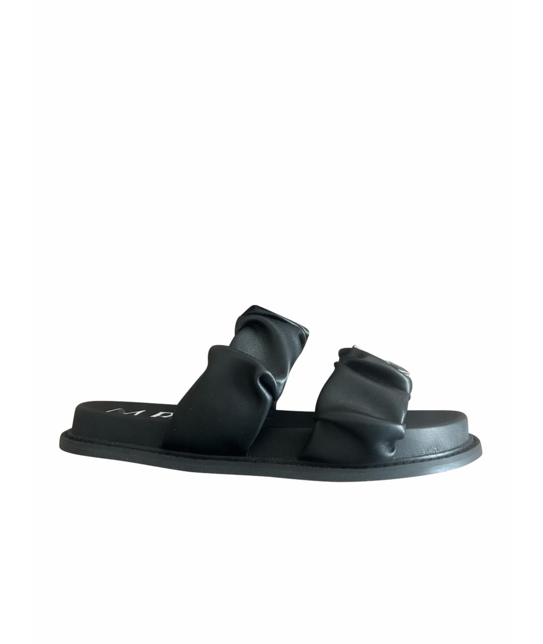 ARMANI EXCHANGE Черные шлепанцы из искусственной кожи, фото 1