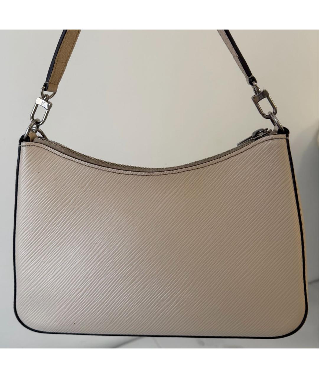 LOUIS VUITTON Бежевая кожаная сумка с короткими ручками, фото 3