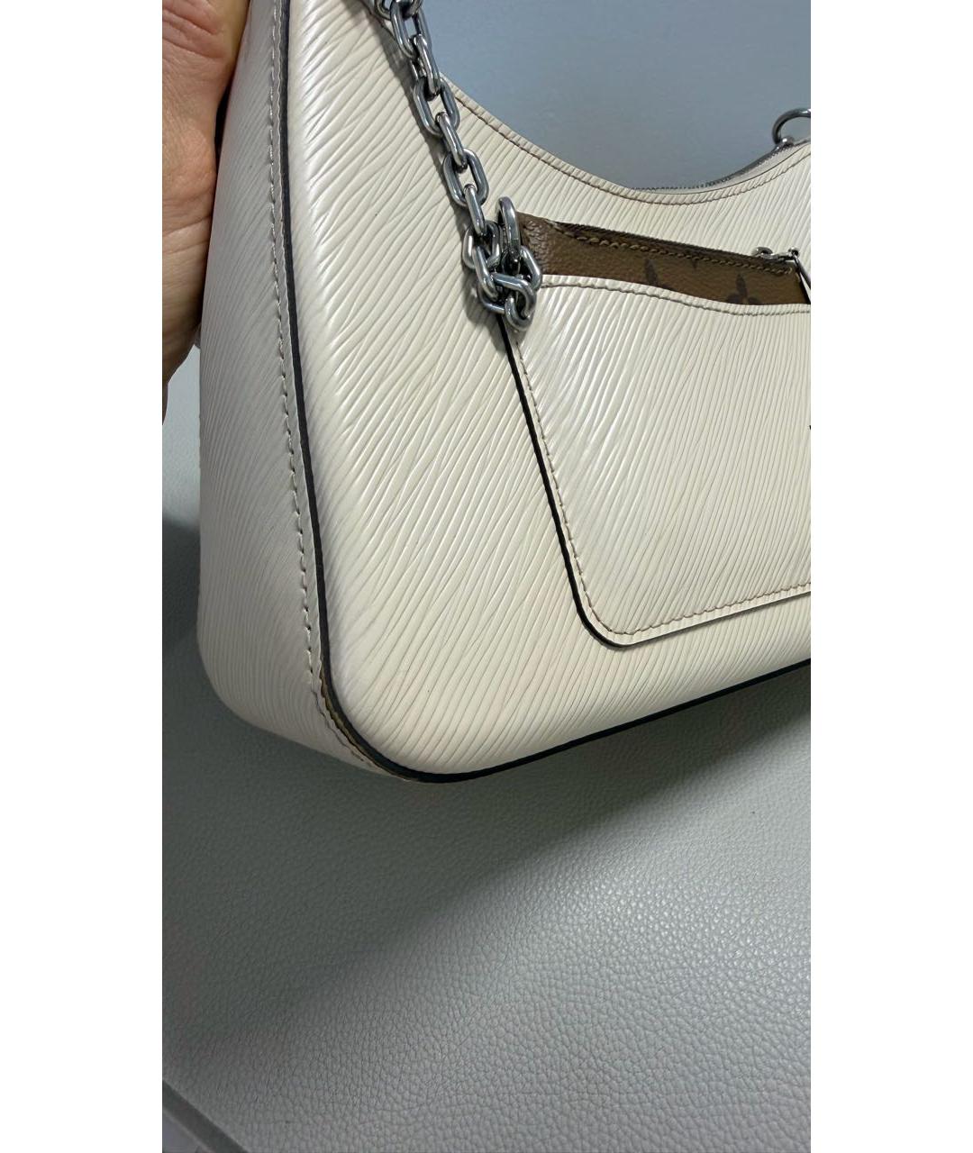 LOUIS VUITTON Бежевая кожаная сумка с короткими ручками, фото 7