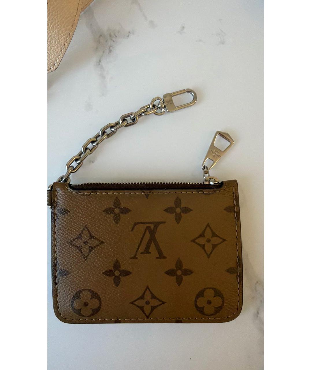 LOUIS VUITTON Бежевая кожаная сумка с короткими ручками, фото 5